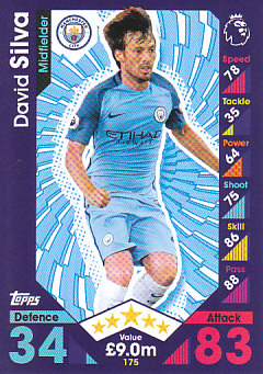 David Silva Manchester City 2016/17 Topps Match Attax #175